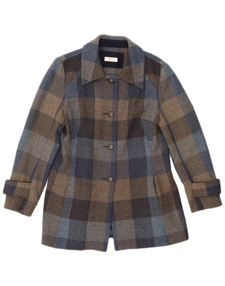 AVOCA Dame Overfrakke UK 14 Medium Blue Check