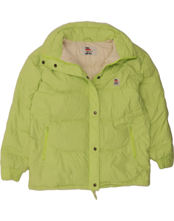 ELHO Womens Oversized Hooded Padded Jacket IT 46 Large Green Polyester Vintage Elho and Second-Hand Elho from Messina Hembry 