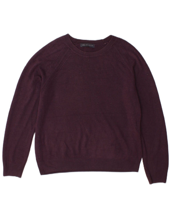 Marks & Spencer Pull col bateau pour femme UK 14 Acrylique violet moyen