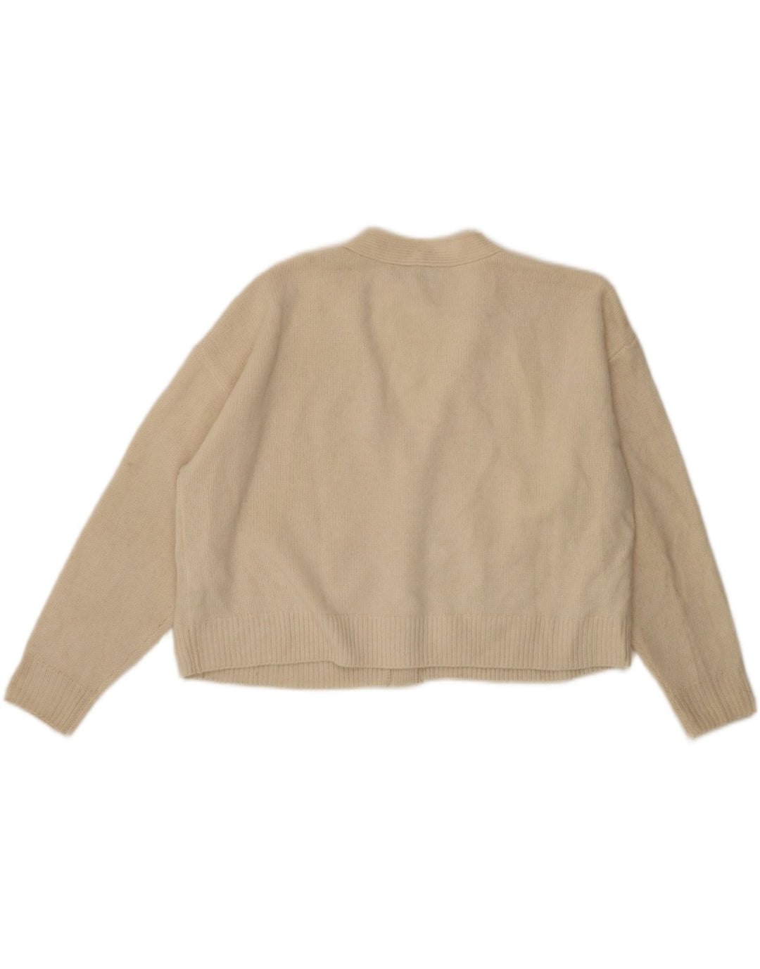 Zara Womens Crop Oversized cardigan sweater UK 10 Small Off White Uld