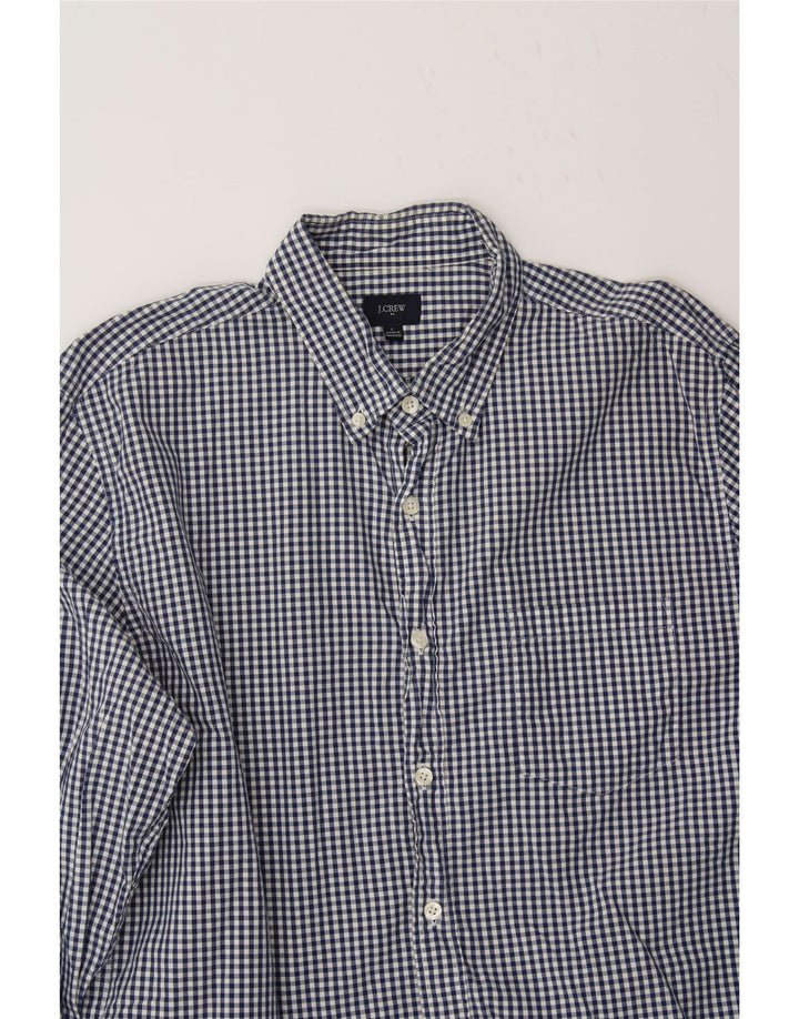 J. CREW Mens Shirt Large Navy Blue Gingham Cotton Vintage J. Crew and Second-Hand J. Crew from Messina Hembry 