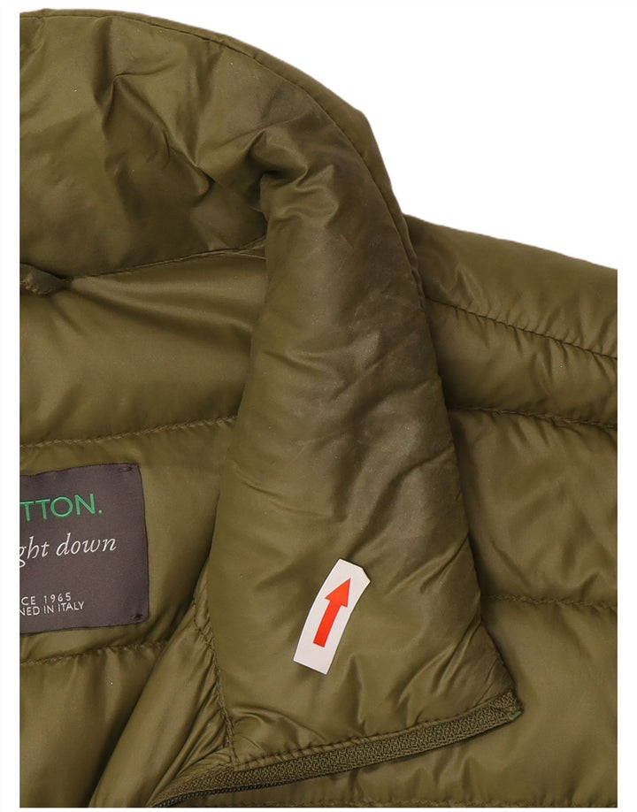 Benetton Womens Padded Jacket UK 10 Small Green