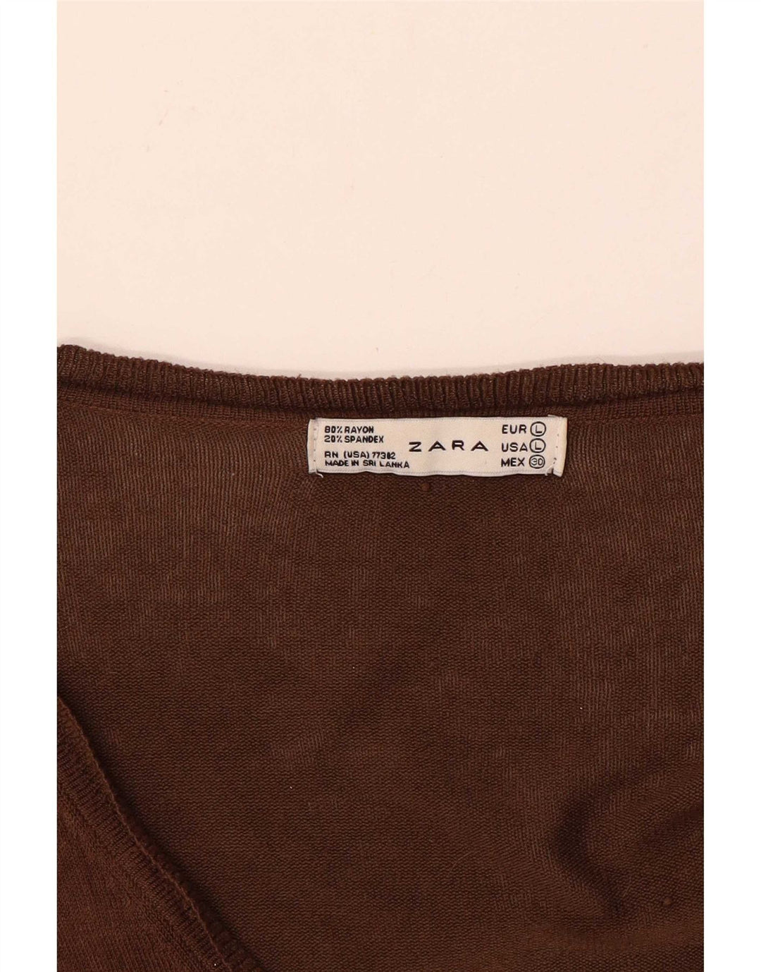 Zara Womens Cardigan Sweater UK 16 Large Brown Rayon