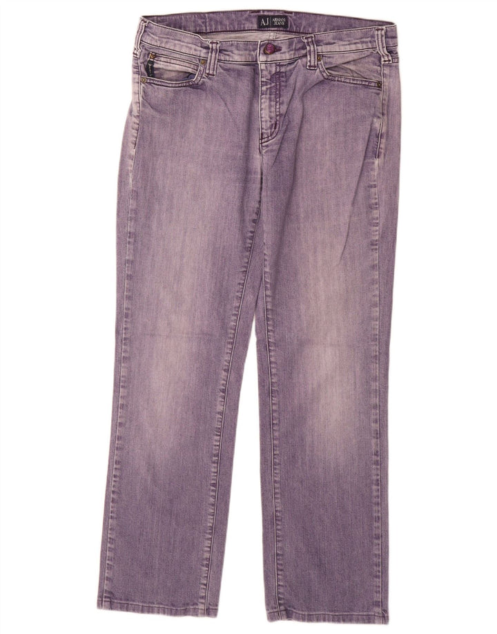 ARMANI lige jeans til kvinder W32 L29 Lilla bomuld