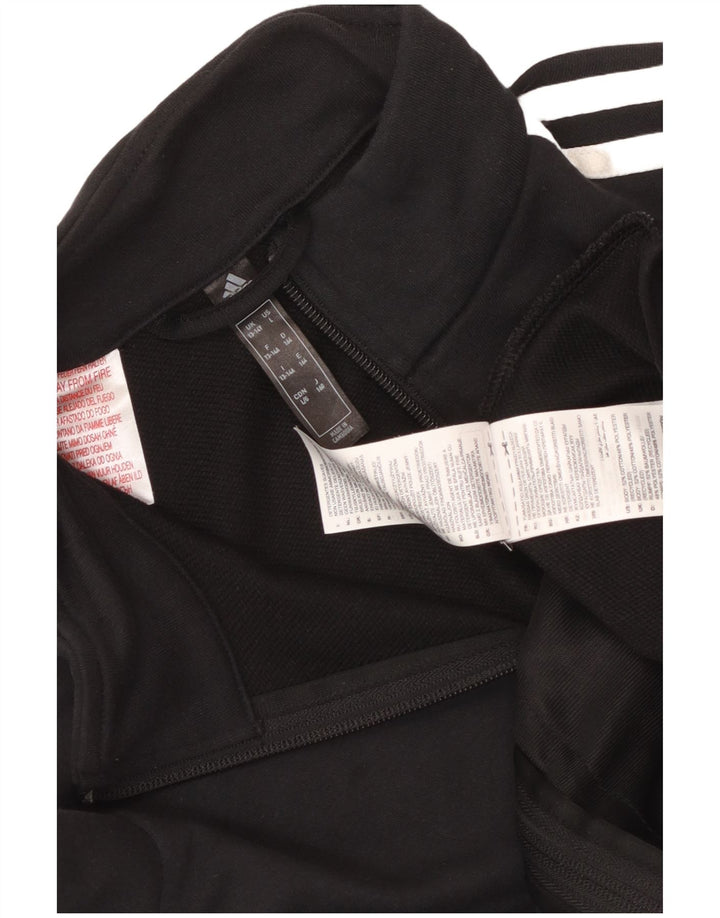 Giacca Top della Tuta da Ragazzo Adidas 13-14 Anni in Cotone Nero
