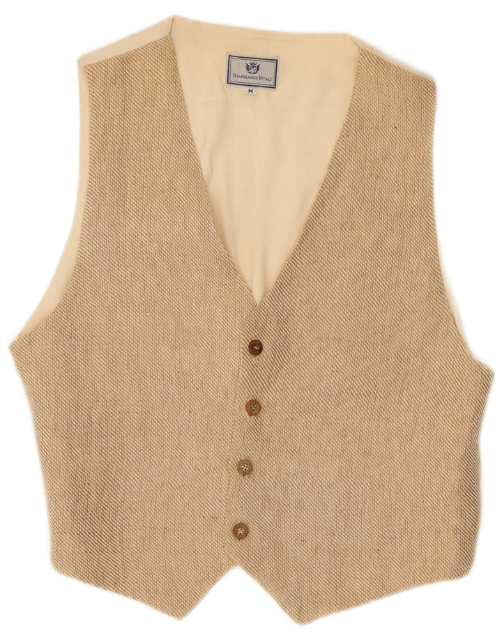 Vintage vest til mænd, medium beige bomuld