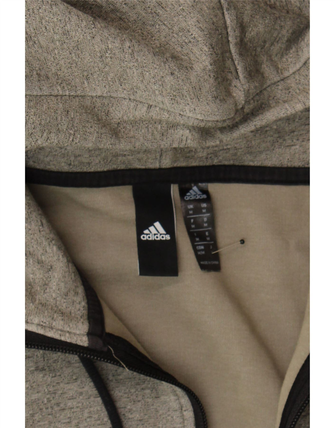 ADIDAS Mens Graphic Zip Hoodie Sweater Medium Grey Cotton Vintage Adidas and Second-Hand Adidas from Messina Hembry 