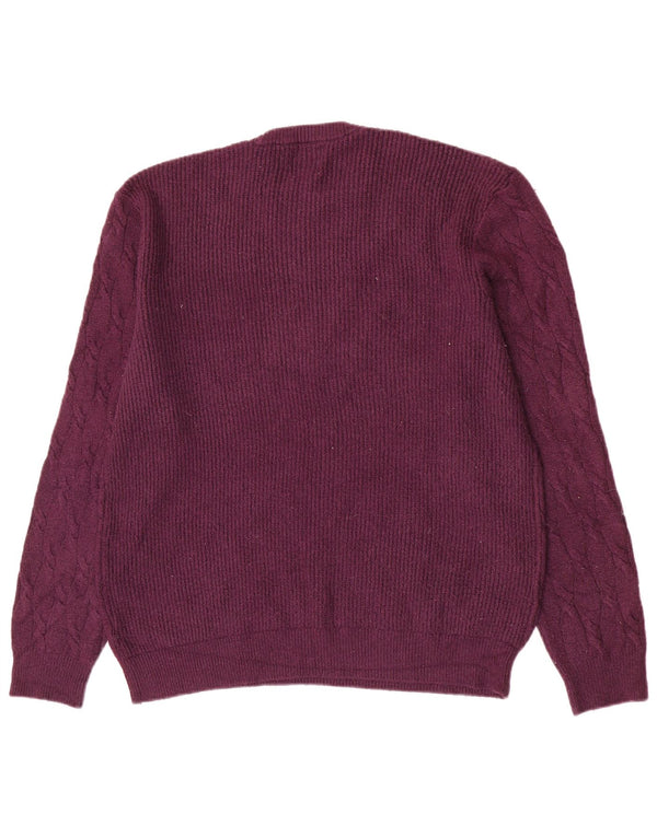 Marks & Spencer Herren-Pullover mit Rundhalsausschnitt, XL, Lila, Polyamid