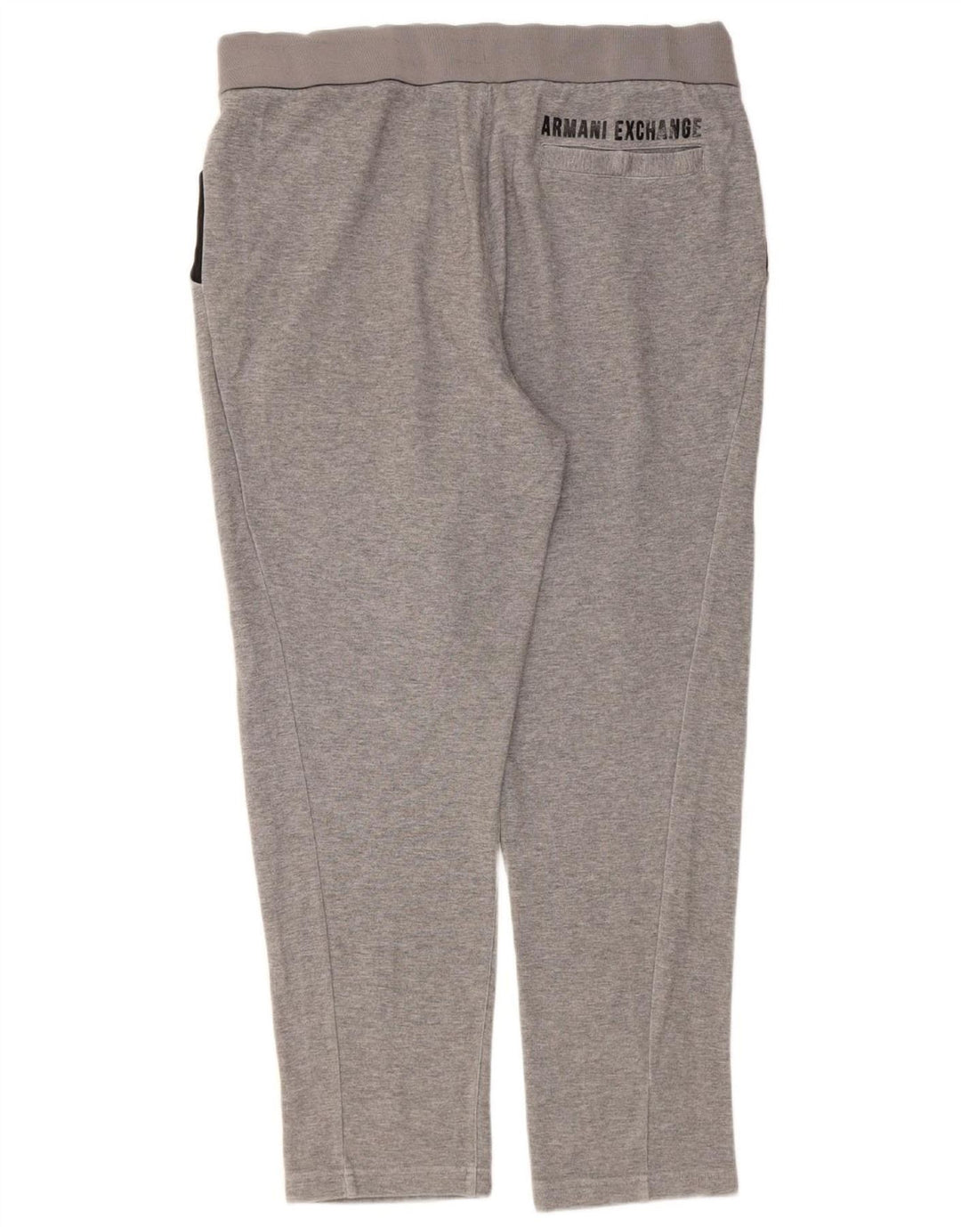 ARMANI EXCHANGE Mens Graphic Tracksuit Trousers Large  Grey Colourblock Vintage Armani Exchange and Second-Hand Armani Exchange from Messina Hembry 