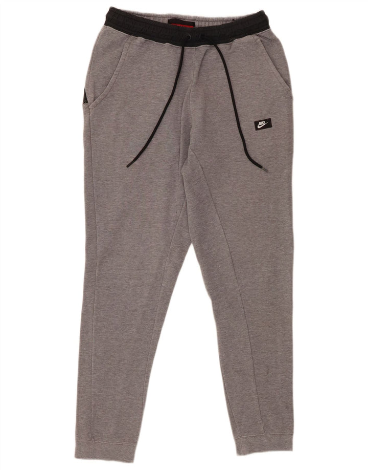 NIKE Mens Tracksuit Trousers Joggers Small  Grey Cotton