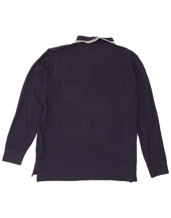 Pierre Cardin Mens Long Sleeve Regular Fit Polo Shirt Large Navy Blue