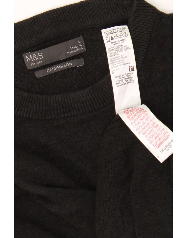 Marks & Spencer Herre sweater med rund hals, stor sort akryl
