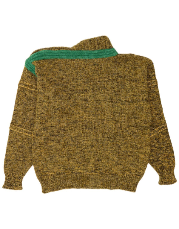 Bluster Womens Turtle Neck Jumper Sweater EU 46 XL Khaki Flecked Mohair