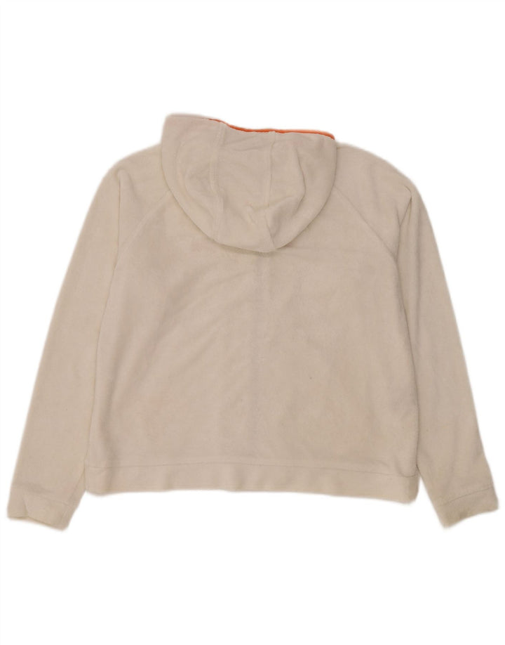 Slam Womens Fleece Oversized Zip Hoodie Sweater UK 10 Small White Polyester