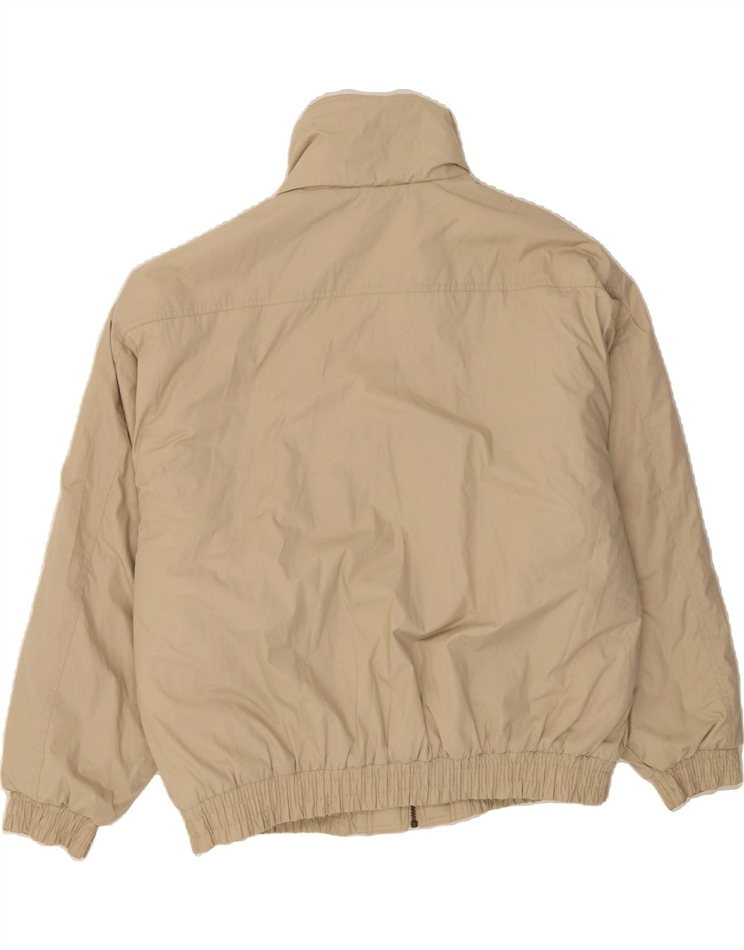 VINTAGE Mens Bomber Jacket UK 40 Large Beige Polyester Vintage Vintage and Second-Hand Vintage from Messina Hembry 