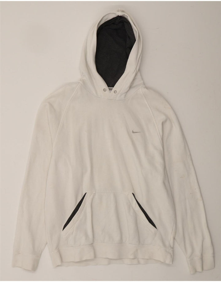 NIKE Mens Hoodie Jumper Medium White Cotton Vintage Nike and Second-Hand Nike from Messina Hembry 