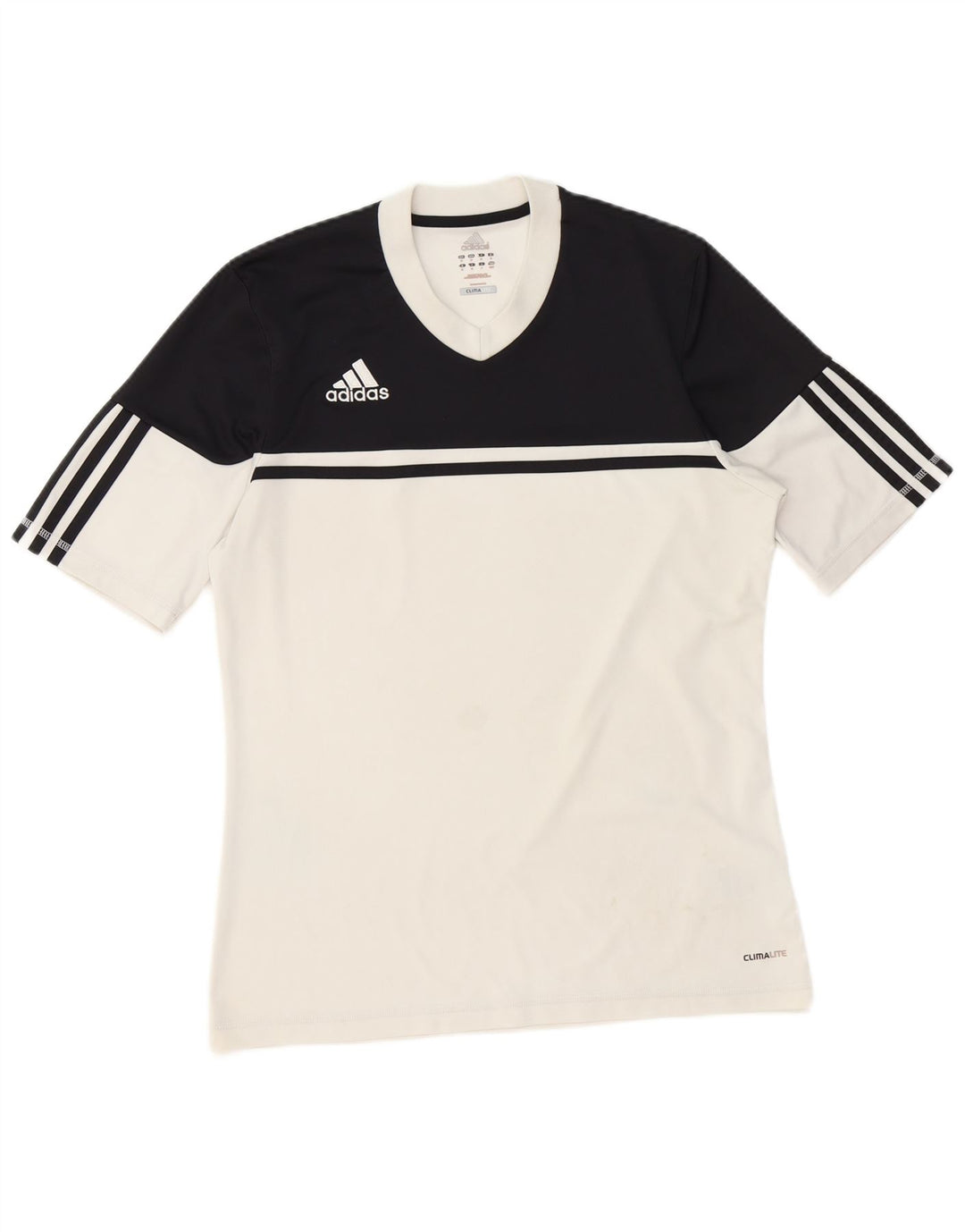Adidas Mens Climalite T-Shirt Top Medium White Colourblock Polyester