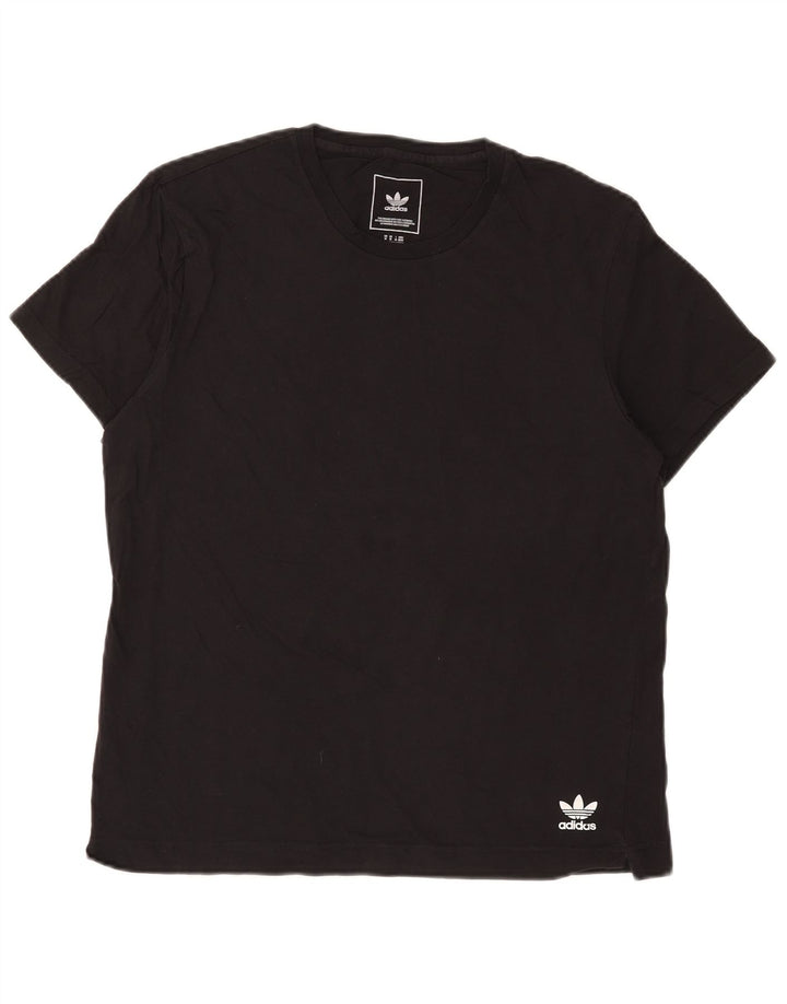 Adidas Herre T-Shirt Top Medium Sort Bomuld