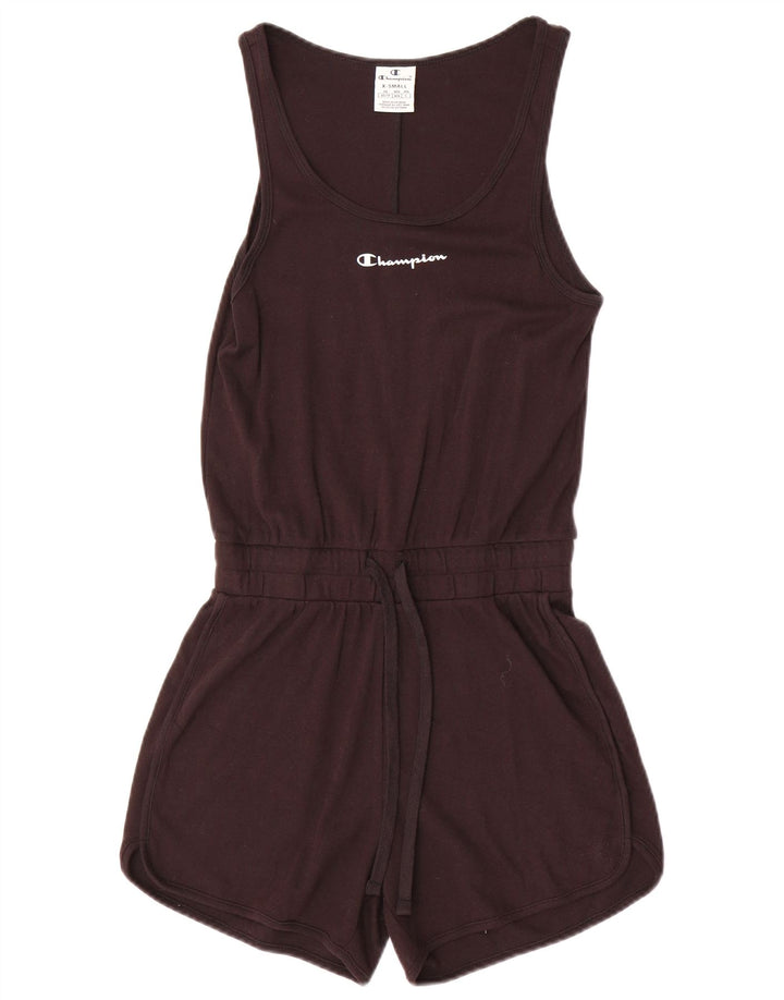 Champion Womens Sleeveless Playsuit UK 6 XS Black