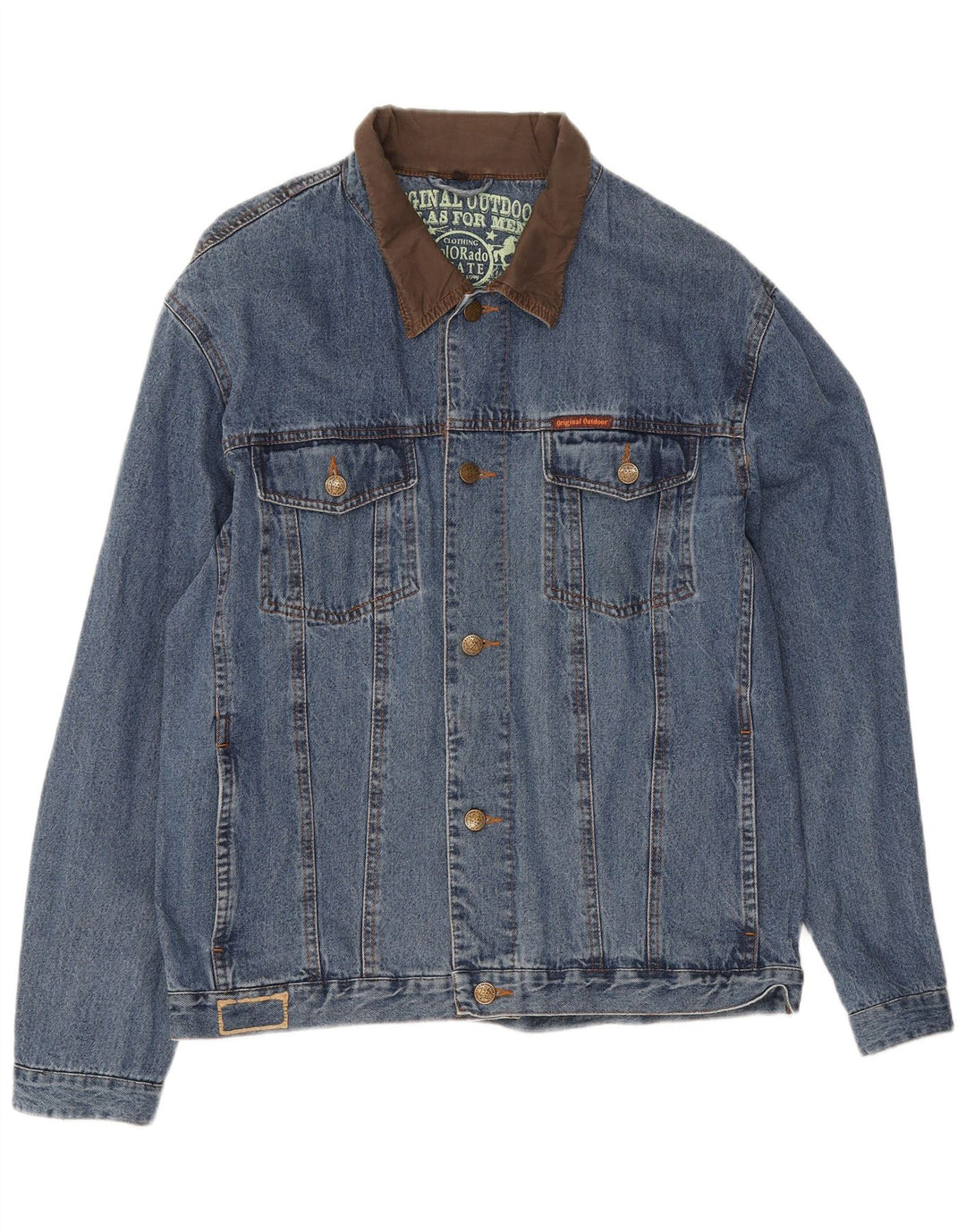 Atlas For Men Mens Denim Jacket UK 40 Large Blue Cotton