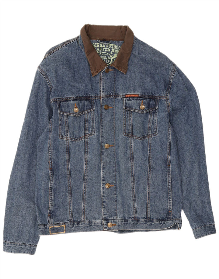 Atlas For Men Mens Denim Jacket UK 40 Large Blue Cotton