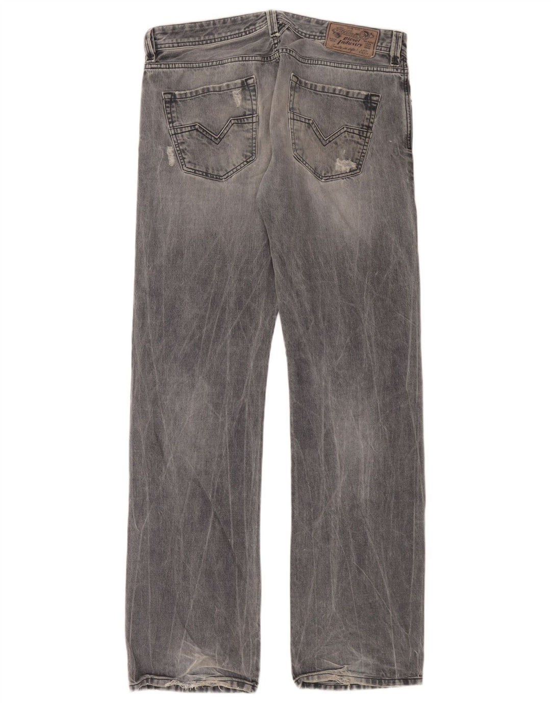 Diesel Mens Distressed Cargo Straight Jeans W32 L34 Blue Cotton