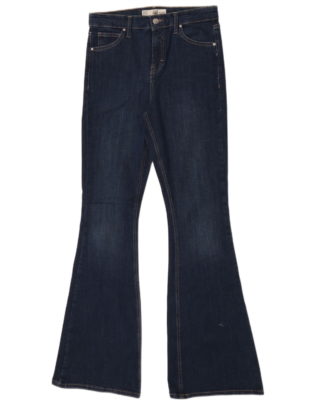 TOPSHOP Womens Jamie Flared Jeans W30 L32 Blue Cotton