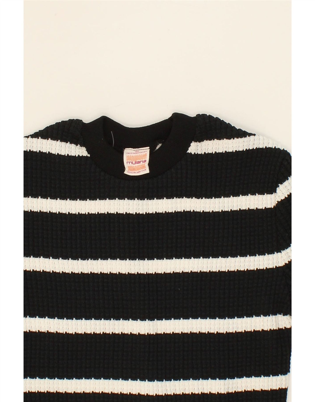 VINTAGE Womens Short Sleeve Crew Neck Jumper Sweater IT 42 Medium Black Vintage Vintage and Second-Hand Vintage from Messina Hembry 