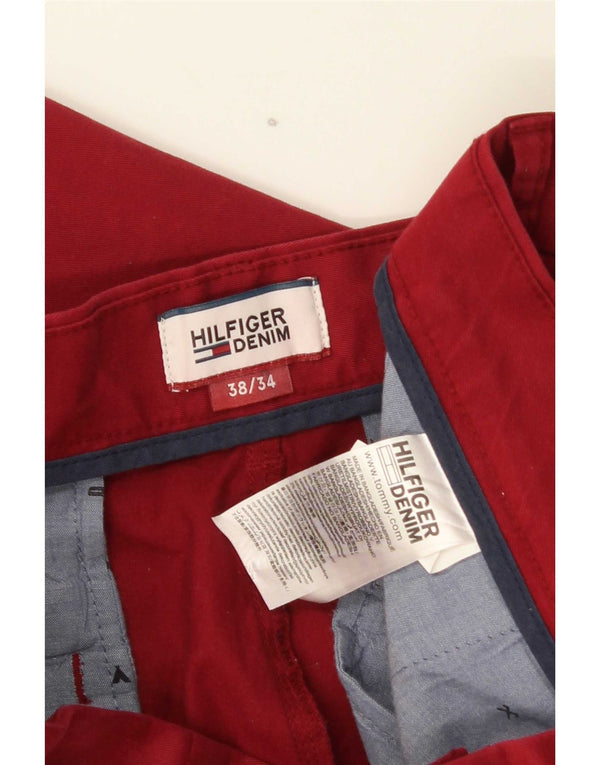 Pantaloni chino slim da uomo Tommy Hilfiger W38 L30 cotone rosso