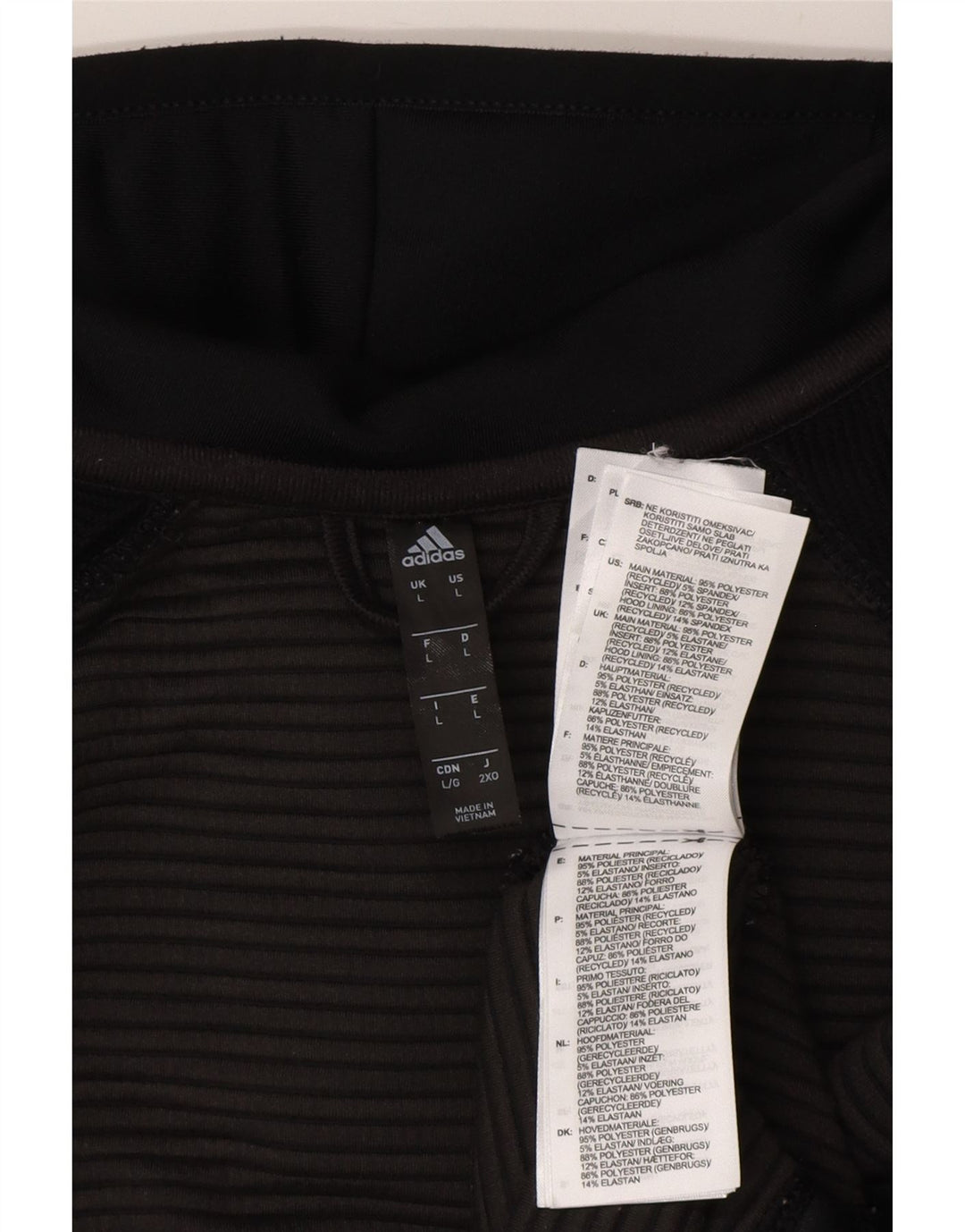 Adidas Mens Hooded Tracksuit Top Jacket Large Black Polyester