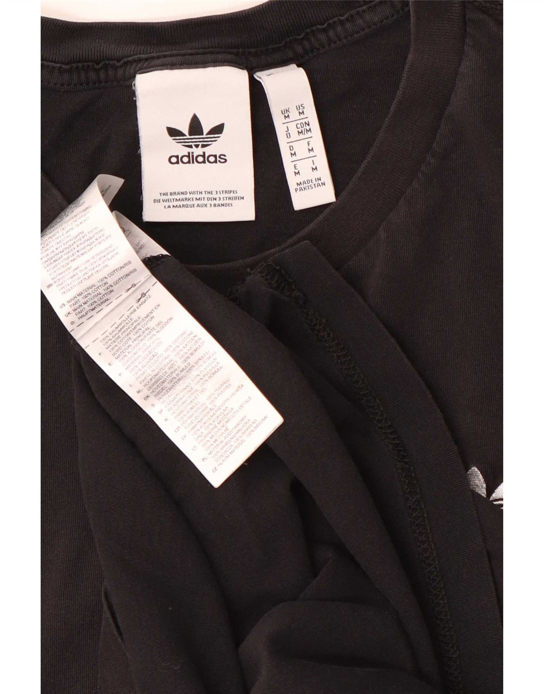 T-shirt Adidas da uomo Top media in cotone nero