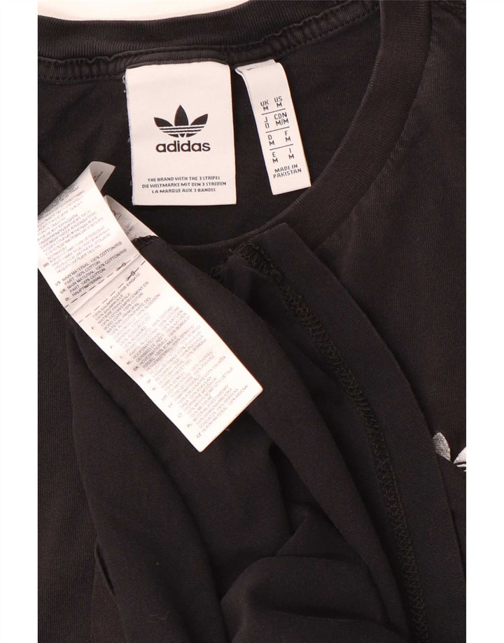 T-shirt Adidas da uomo Top media in cotone nero