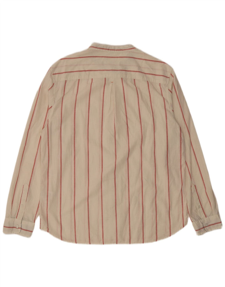 White Stuff Mens Classic Fit Shirt XL White Striped Cotton