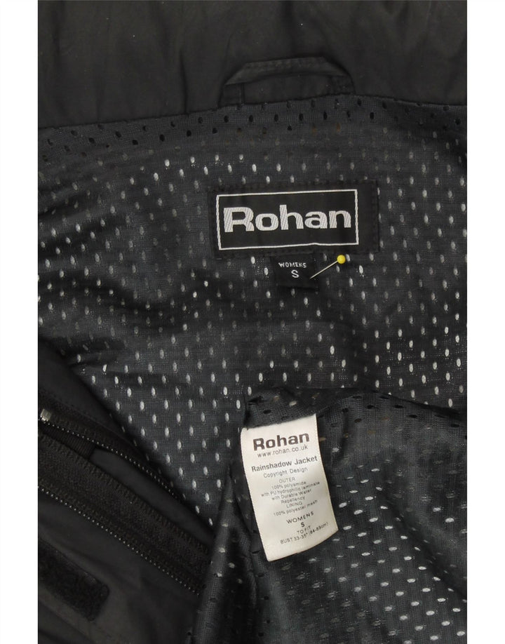 Rohan Dame Hætte Loose Fit Regnjakke UK 10 Lille sort polyamid