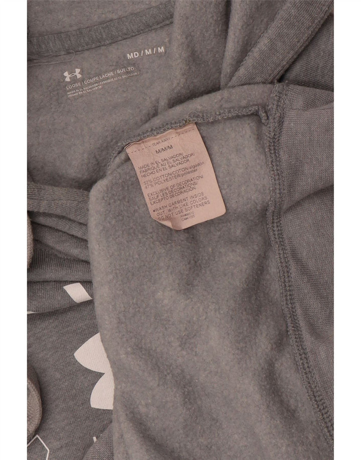 Under Armour Mens Nevada Graphic Hoodie Jumper Medium Grey Cotton