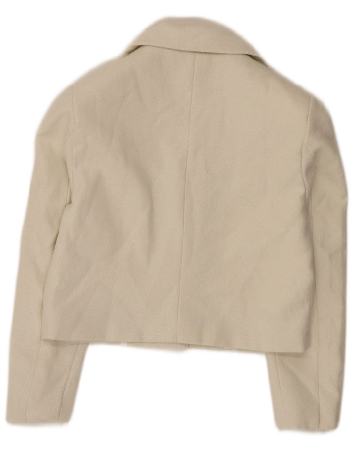 Vintage Bolero-jakke til kvinder UK 10 Small Off White Polyester