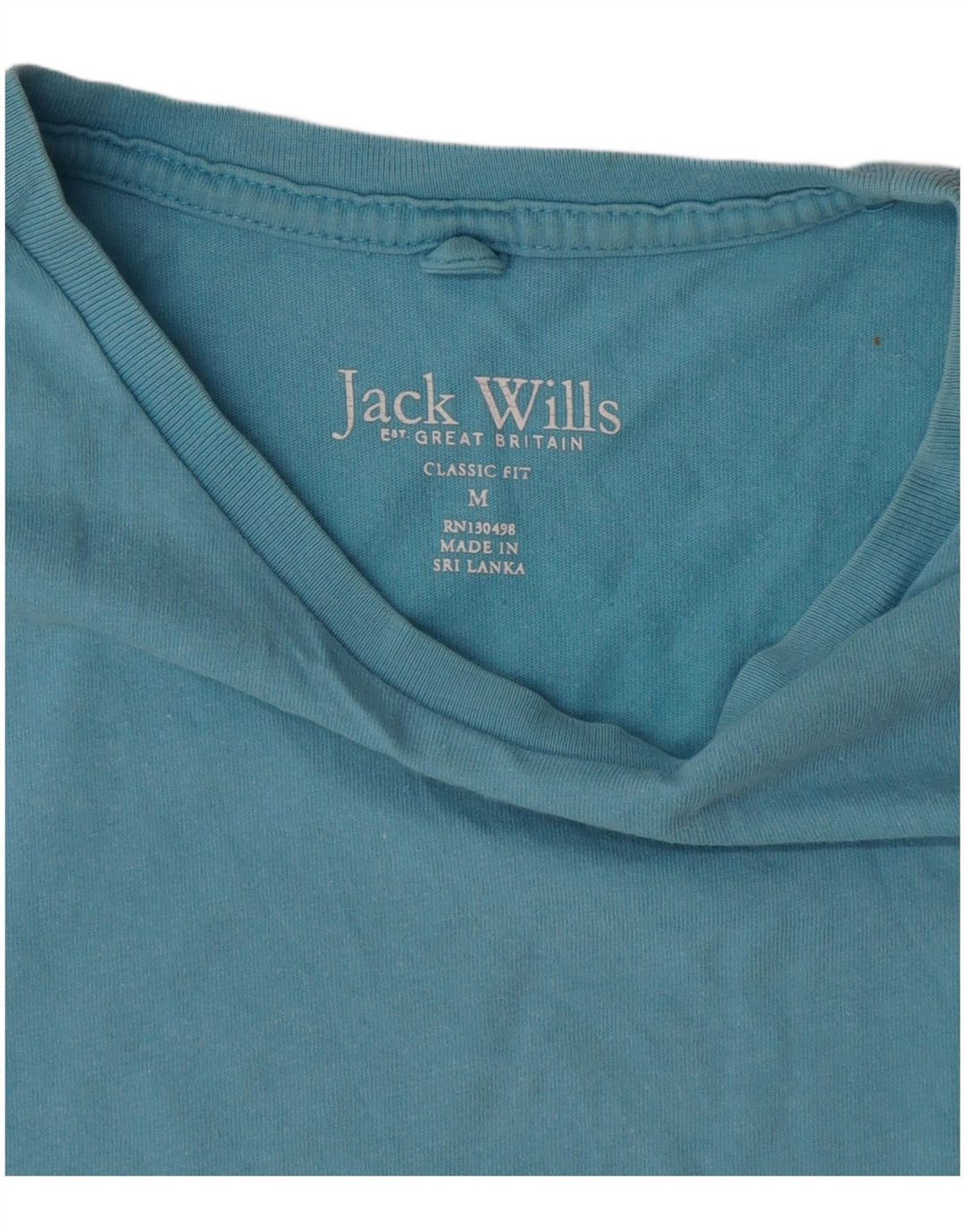 Jack Wills Mens Classic Fit T-Shirt Top Medium Blue Cotton