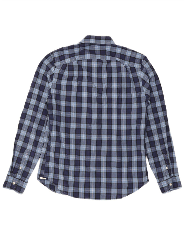 GAP Herren-Hemd aus mittelblauer Baumwolle mit Karomuster in Marineblau