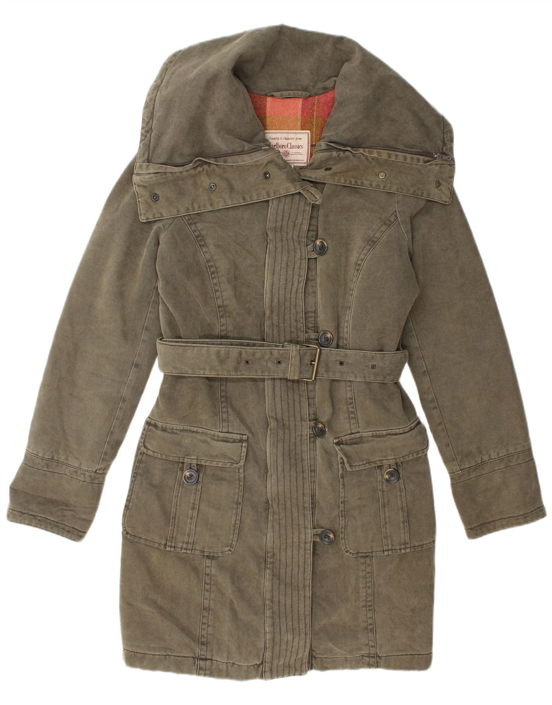 Cappotto giacca a vento da donna Marlboro Classics UK 12 Cotone verde medio