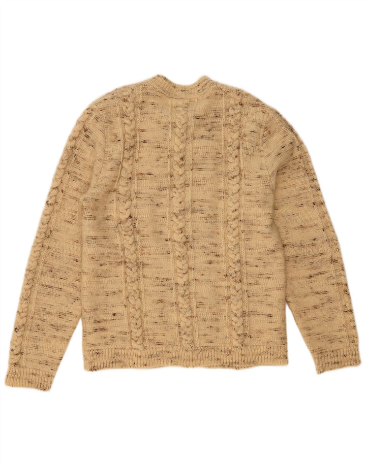 MOSCHEN MODELL Suéter cardigã feminino Trachten UE 50 3XL bege salpicado