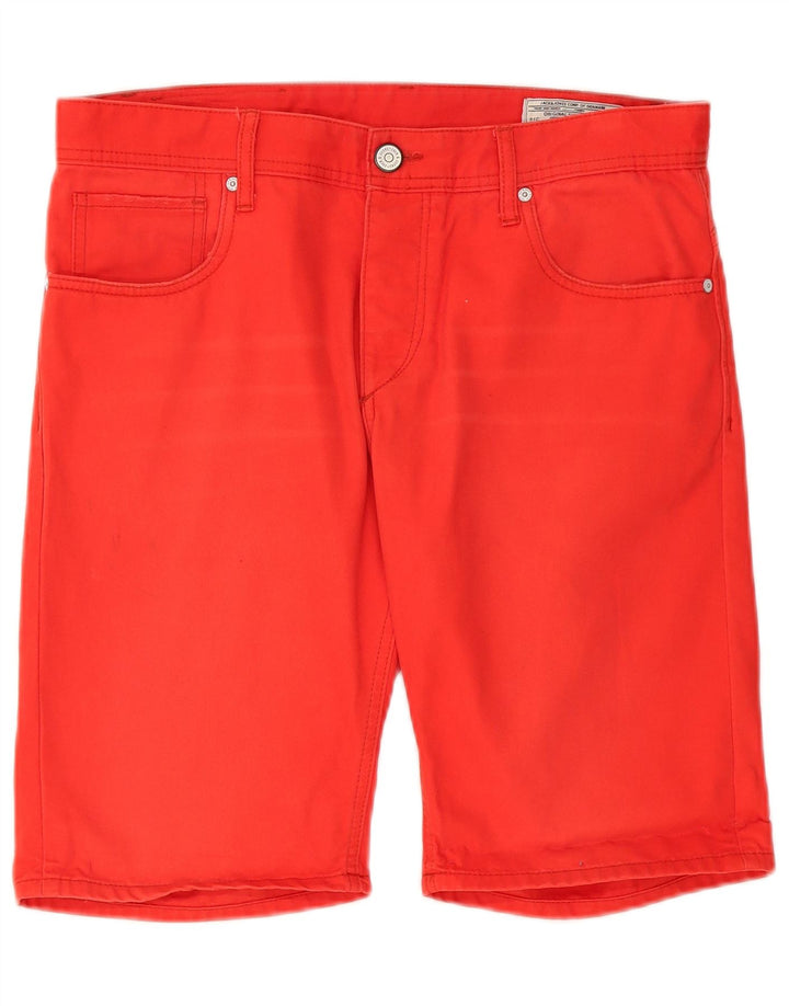 Jack & Jones Mens Denim Shorts Large W34 Red Cotton