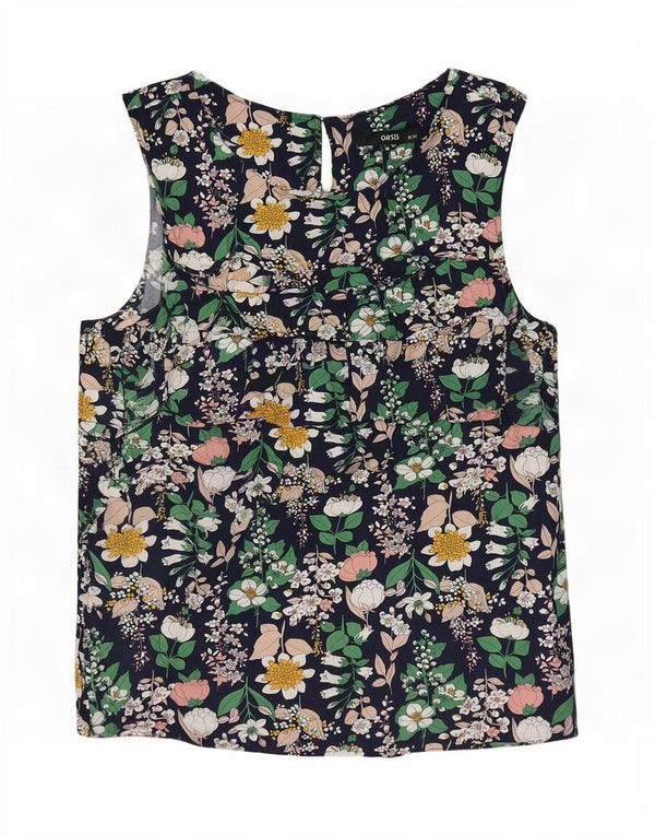 Oasis Blusa sin mangas para mujer Top UK 40 Medium Multicolor Floral