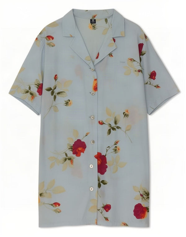 Abito camicia a maniche corte da donna Colmar UK 18 XL Blu floreale