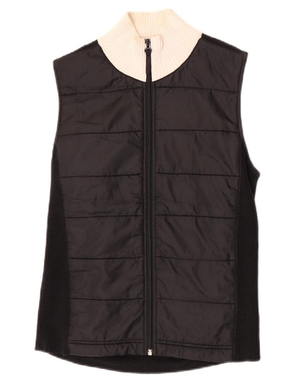 Tommy Hilfiger Damen-Gilet UK 12, Mittelschwarz, Colourblock-Baumwolle