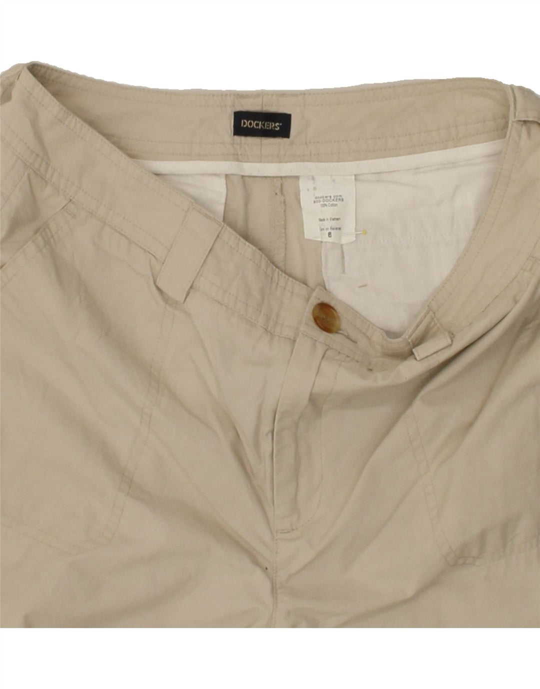DOCKERS Womens Straight Cargo Trousers US 8 Medium W32 L26 Beige Vintage Dockers and Second-Hand Dockers from Messina Hembry 