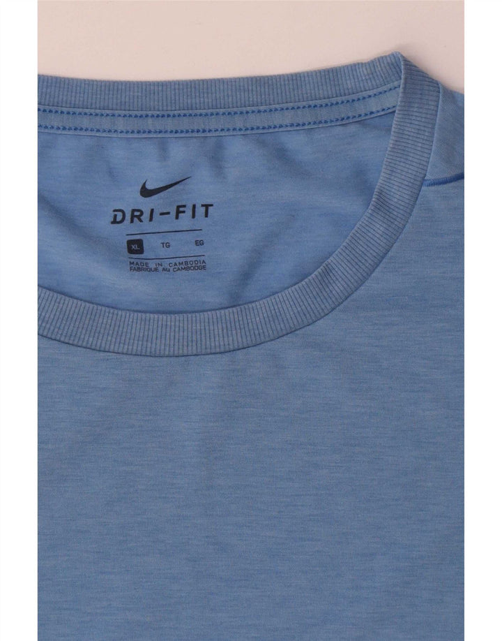 Męski T-shirt Nike Dri Fit Top XL Niebieski Poliester