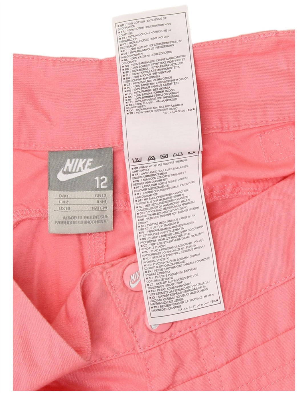 Nike Womens Bermuda Shorts UK 12 Medium W30 Pink Cotton