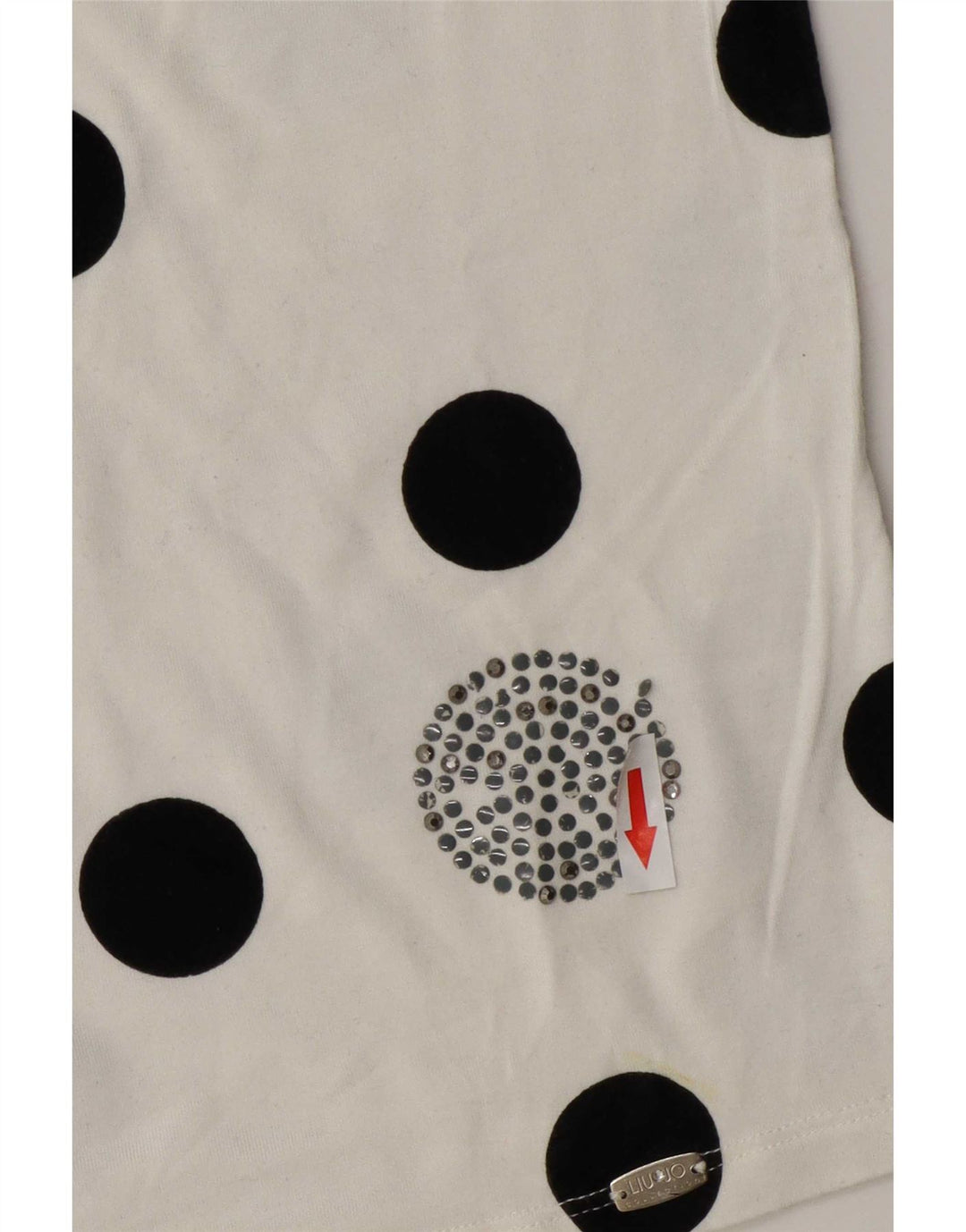Liu Jo Dame Top Langærmet IT 42 Medium White Polka Dot Viscose