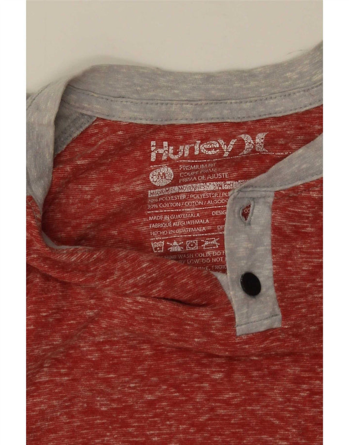 Hurley Herre T-Shirt Top Medium Rød Colourblock Polyester