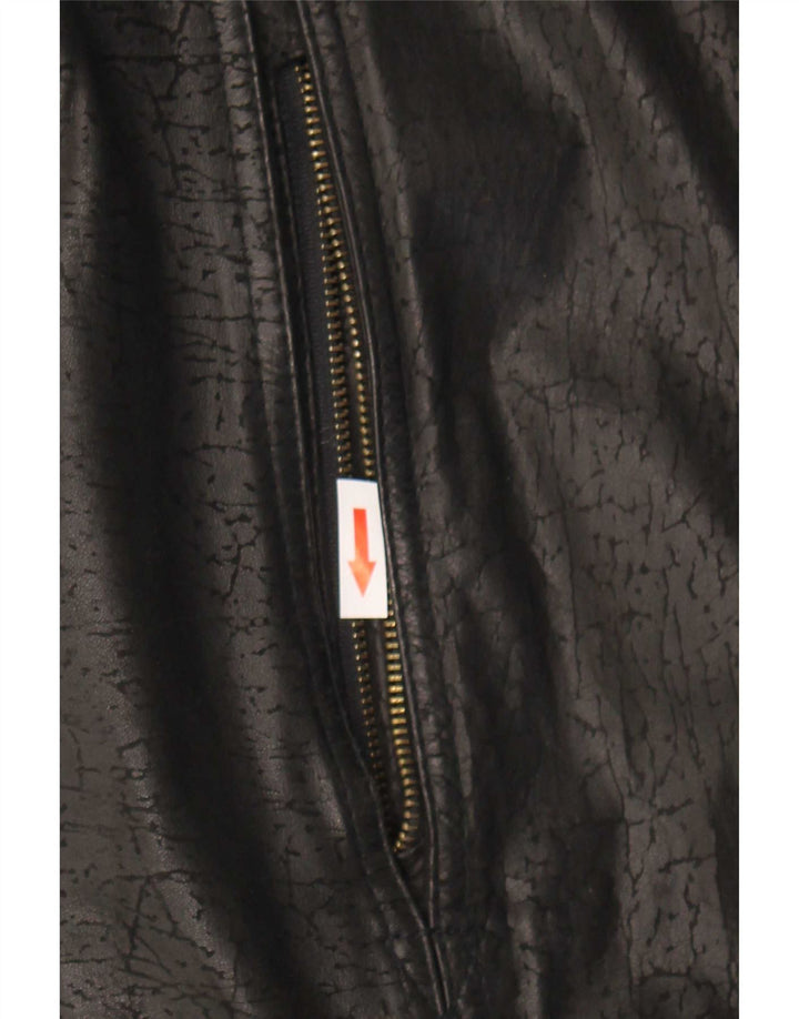 Chaqueta de cuero vintage para hombre IT 52 XL Negro